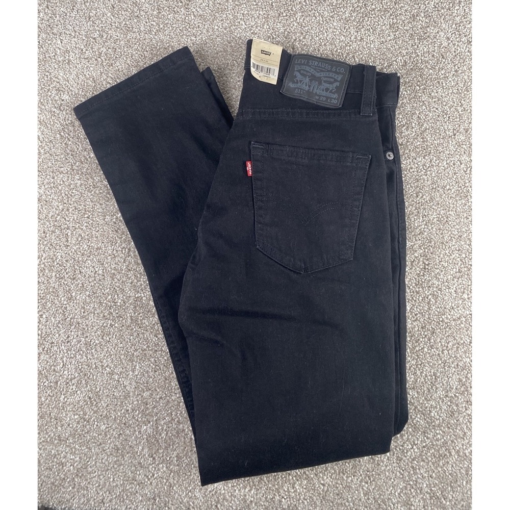 Levi's 511 Slim Advance Stretch Jeans‎ Black Mens 29x30 Cotton Work Wear Skater